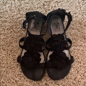 Black Decree Flower Heels
